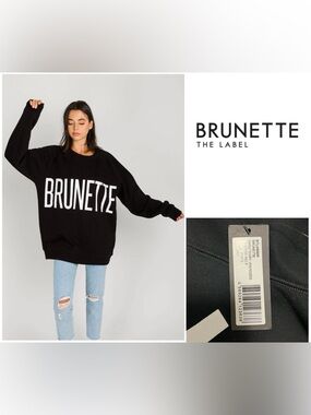 🆕BRUNETTE THE LABEL - M/L - NWT - BRUNETTE OVERSIZED CREW NECK SWEATSHIRT